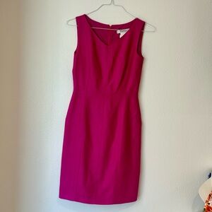 MaxMara Sleeveless Fuchsia Midi Sheath Dress